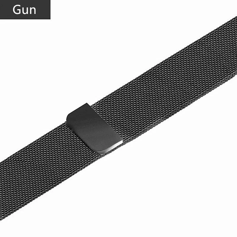 Gun Миланская петля ремешок для apple watch ремешок correa apple watch 5 4 3 2 1 iWatch ремешок 42 мм 38 мм 44 мм 40 мм сетчатый Браслет аксессуары - Цвет ремешка: Gun