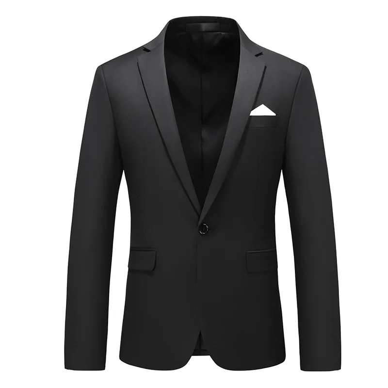 Мужской Блейзер размера плюс 6XL, тонкий однотонный пиджак, Модный деловой, банкетный, Свадебный мужской пиджак, офисный пиджак, простой
