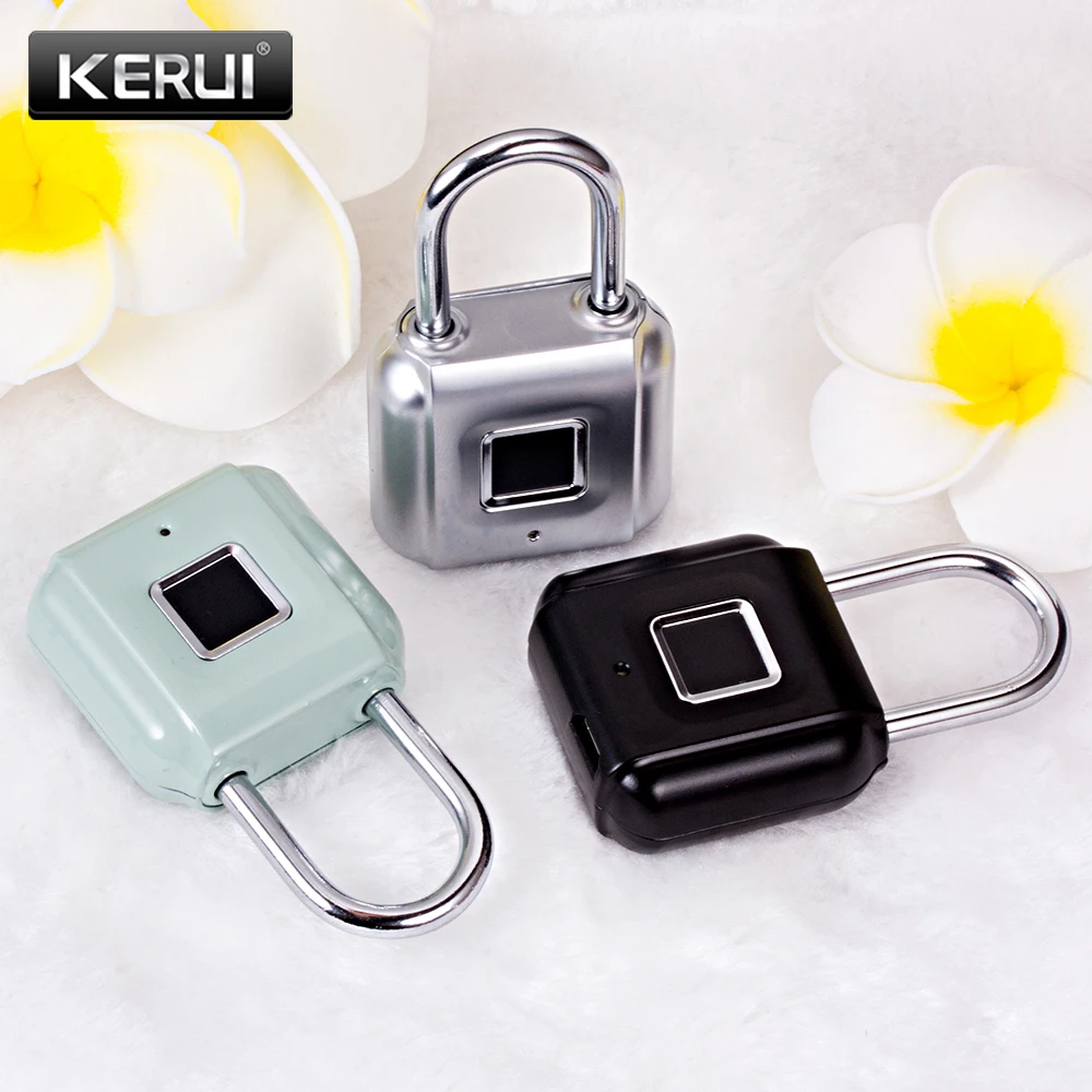 

Fingerprint Lock Smart Door Lock Padlock Quickly unlock USB Rechargeable Door Luggage Case Waterproof Keyless Lock