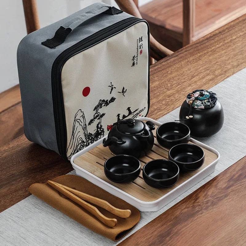 KitchenAce китайский керамический чайный набор кунг фу фарфоровый портативный сервиз