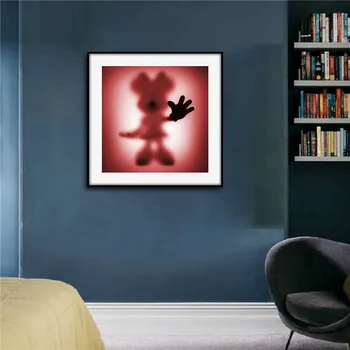 

Disney Disappeared Mickey Minnie Donald Duck Winnie the Pooh Metal Frame Black Decorative Paintings Children's Room Decor X5732