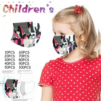 

10/20/30/40/50/60/70/80/90/100pcs Children's Multicolor Camouflage Printed Disposable Women And Men Filter Large Stock Send Fast