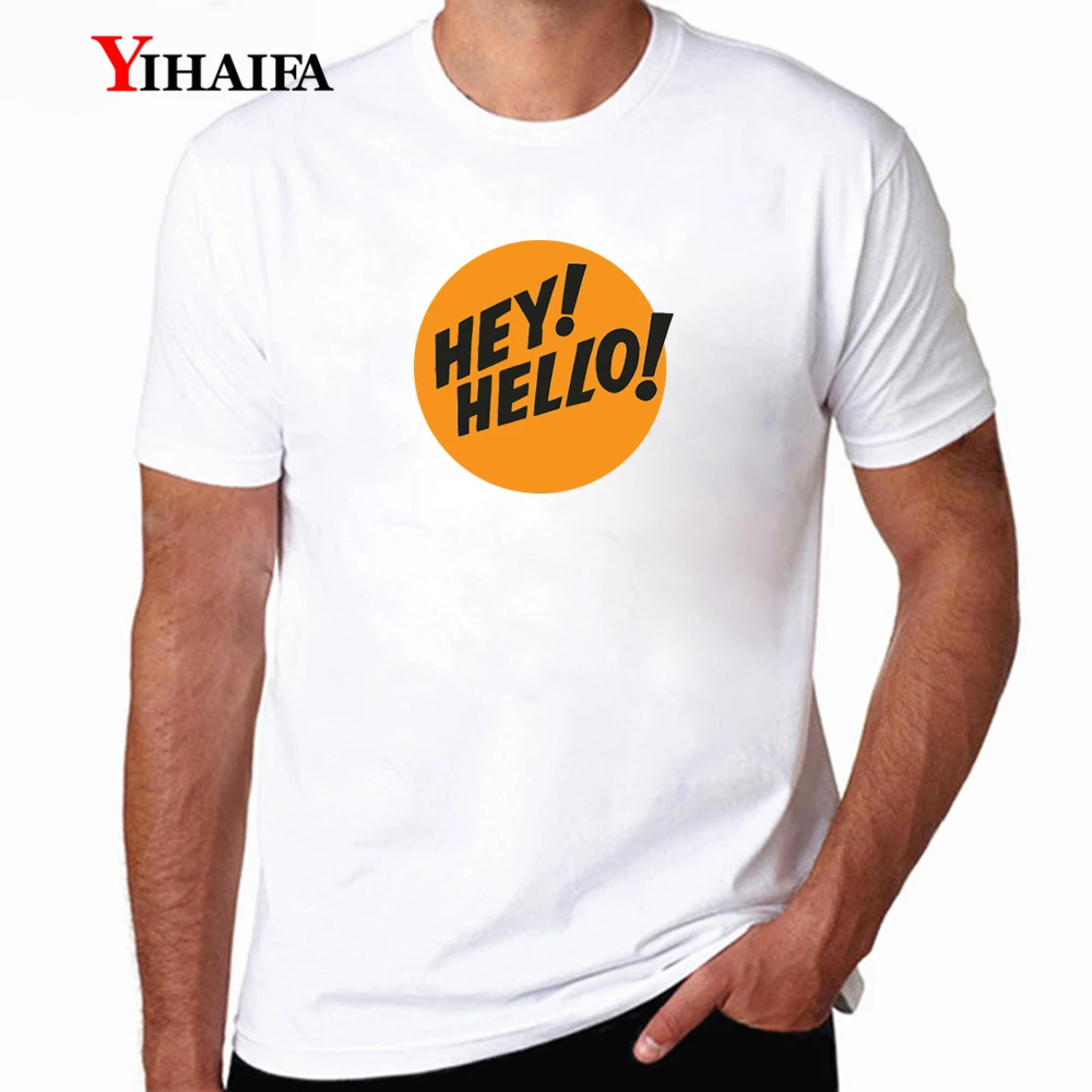 

YIHAIFA Mens Short Sleeve T-Shirt Creative Hello Letter Gaphics Tee Shirts Pullover Casual Streetwear Summer Tops