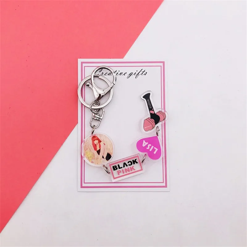 Kpop TXT Twice BLACKPINK Lisa Album String персонализированный брелок для ключей брелок подвеска брелок для женщин сумка брелок подарок B103 - Цвет: LISA