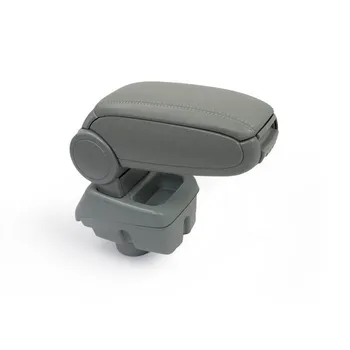 

Gray Leatherette Center Console Storage Box Armrest for Ford Fiesta 2009-2017