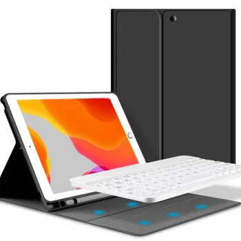 

Besegad Detachable PU Leather Bluetooth Wireless Keyboard Case Cover with Pencil Slot for Apple iPad 10.2inch 2019 Release