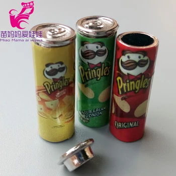 

doll house accessories BJD doll mini Canned potato chips pepsi cola bread cake toaster for 1/6 barbie doll