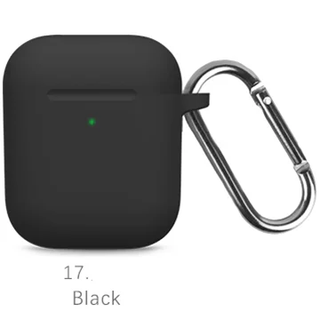 Жидкие силиконовые наушники корпус для AirPods анти-грязь APPLE airpods чехол розовый черный темно-синий желтый красный - Цвет: 17 Black