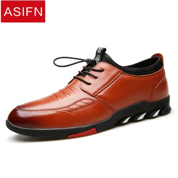 

ASIFN Men Leather Shoes Man Fur New Casual Plus Velvet Warm Male Wild Safety Shoes First Layer Cowhide Tenis Masculino Adulto