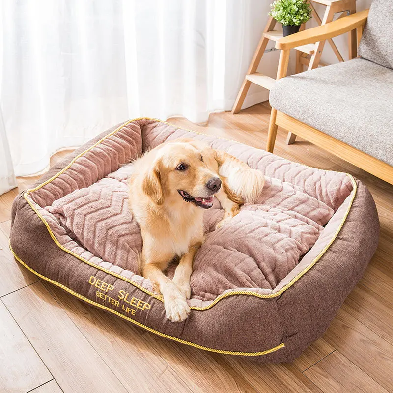 Кровать для собаки JORMEL теплая больших и средних размеров золотистого Лабрадора