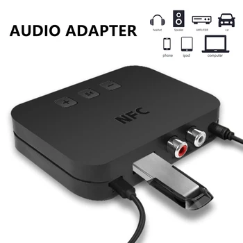 

NFC Bluetooth Music Receiver 3.5mm AUX Car Bluetooth Receiver RCA Bluetooth Adapter 5.0 With Mic For Car TV Speakers Auto ON/OFF