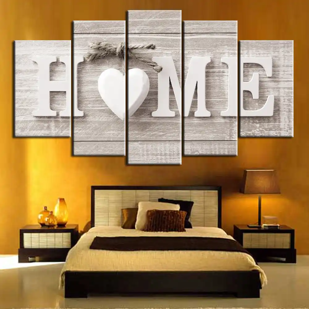Sans Cadre 5 Pieces Lettre Toile Peinture Amour Maison Mur Art Imprimer Des Images Pour La Maison Salon Chambre Decor Suspendus Affiche Aliexpress