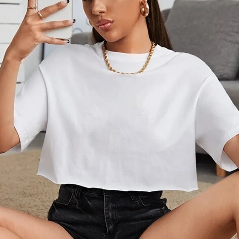 Korean Shirt Funny Casual Black Short T-shirt JKP4759