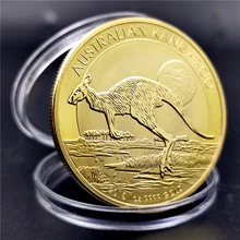 

Kangaroo Gold Coin Australia Commemorative Coin British Commonwealth Queen Animal Coin Crafts Collection Home Decoration