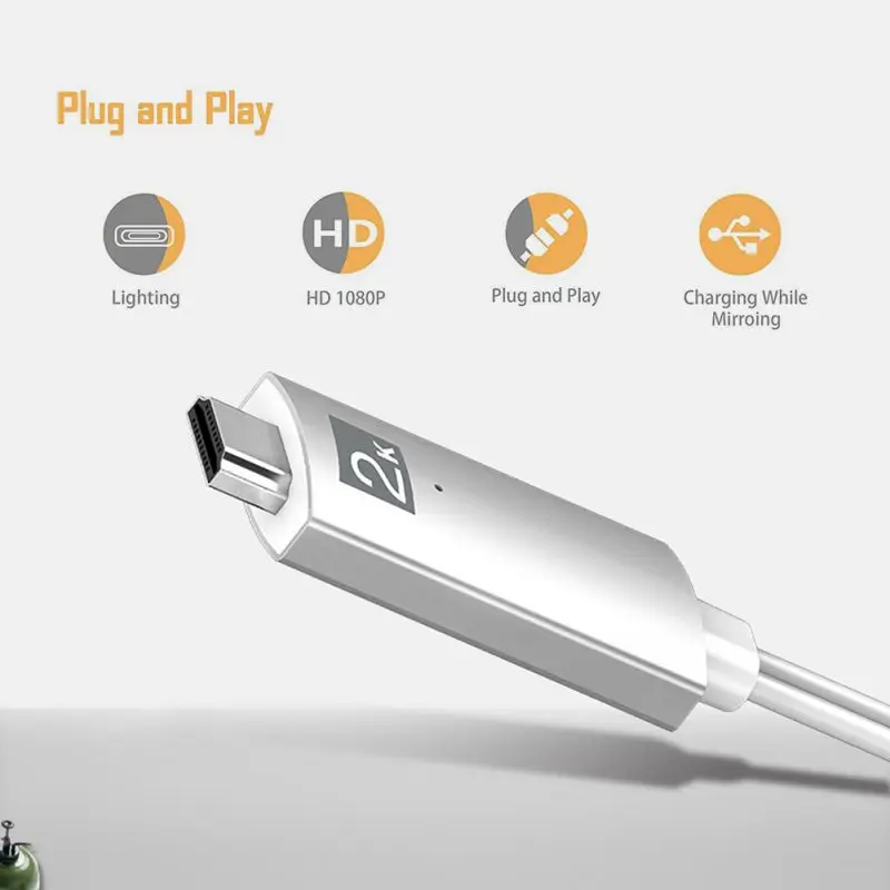 Для перехода от разъема Lightning к HDMI переходной USB кабель HDMI 1080P аудио сплиттер адаптер смарт-конвертер кабель для передачи данных для iPhone экранный преобразователь кабель адаптера