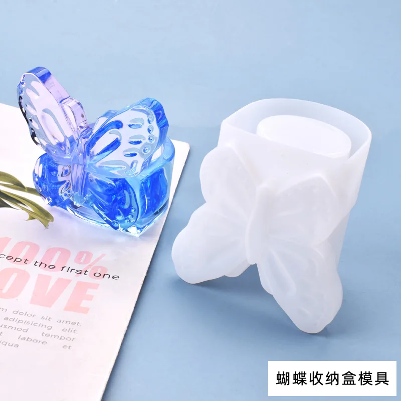 

DIY Making Tool Glue Drop Mould Hand Made Transparent Beautiful Butterfly Storage Box Silicone Resin Jewelry Molds