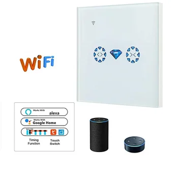 

Wireless Smart WiFi Touch Panel Window Curtain Switch Controller App Remote Control for Alexa & Google Home