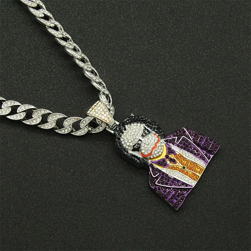 Crystal Joker Pendant With Hip Hop 