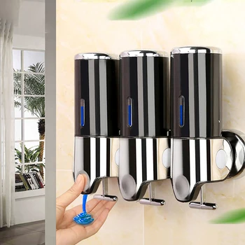 

Plastic Shampoo Shower Gel Dispensers Hand Sanitizer Liquid Soap Dispenser Wall Mounted Home Kitchen Bathroom Accessories