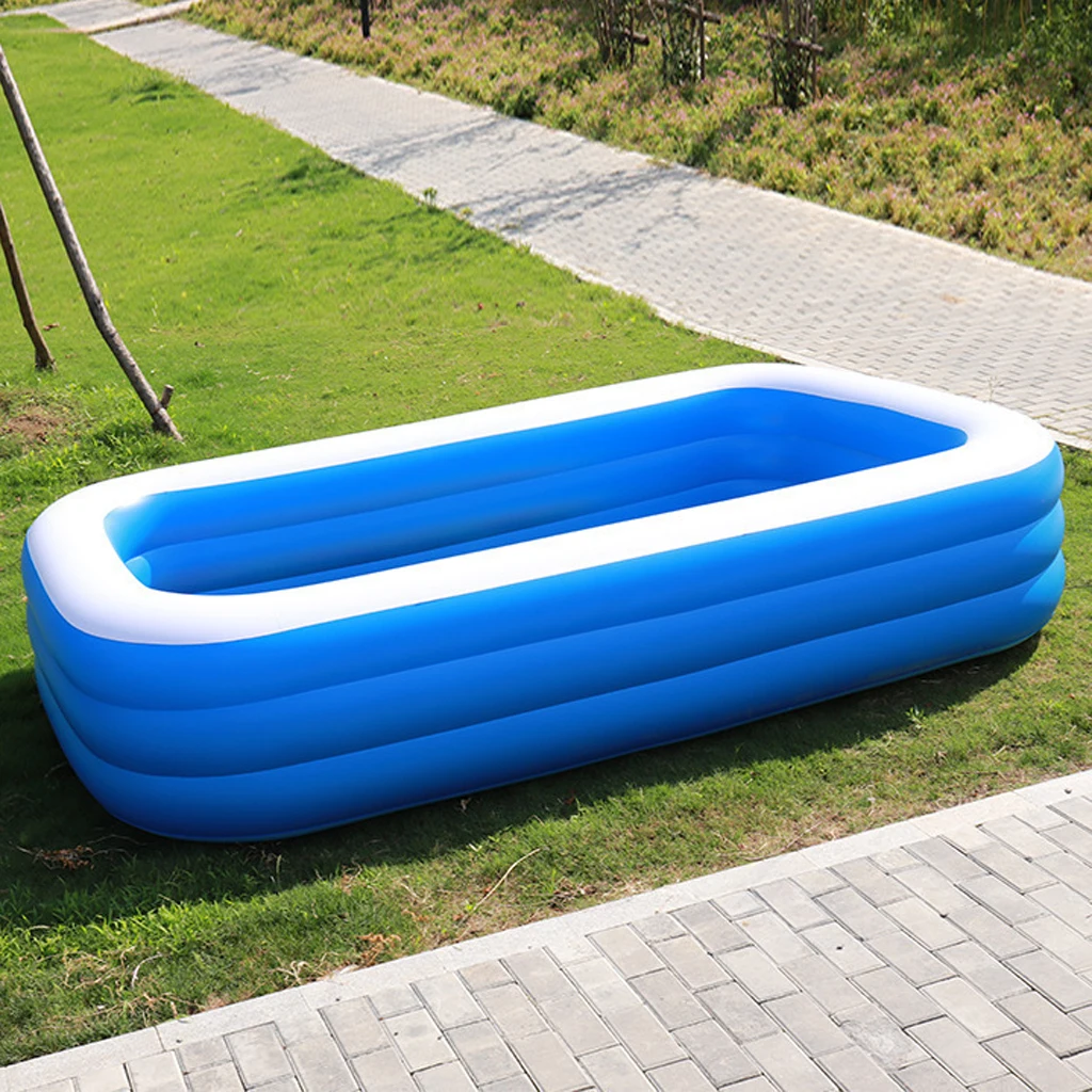 Foldable Inflatable Swimming Pool Tub Outdoor Backyard Bath Tub 3 Layers Thicken Family Beach Pool Fun Toy for Kids Adults S/M/L