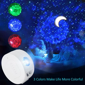 

Rechargeable Starry Sky Projector Ocean Waving Lights 360 Degree Rotation Night Lighting Ocean Projector Light For Bedroom