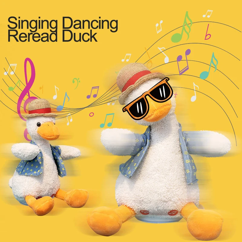 

2020 Cute Animal Electronic Doll Plush Toys for Kids Xmas Gift Soft Talking Duck Stuffed Toy Sound Record Baby Comforting Toys