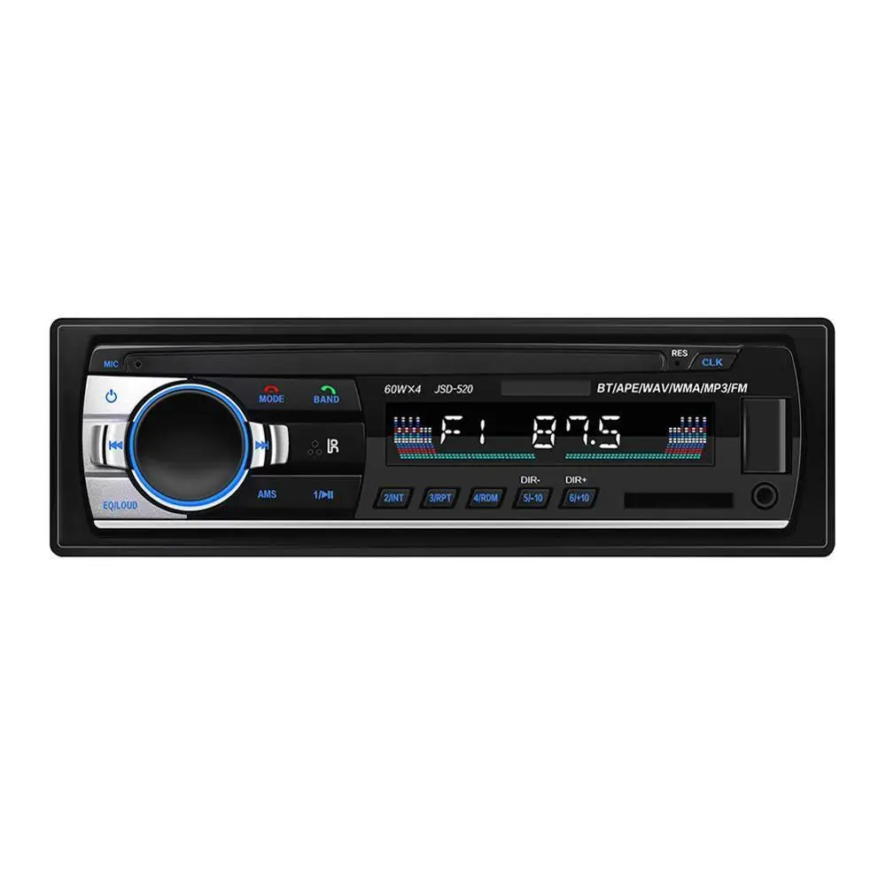 1DIN In-Dash автомагнитолы стерео пульт дистанционного управления цифровой Bluetooth аудио музыка стерео 12 В Автомагнитола Mp3 плеер USB/SD/AUX-IN - Цвет: Черный