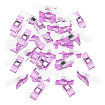 

50 Pieces Sewing Clip for Patchwork Clip Clasps Plastic Clips for Sewing (Purple)
