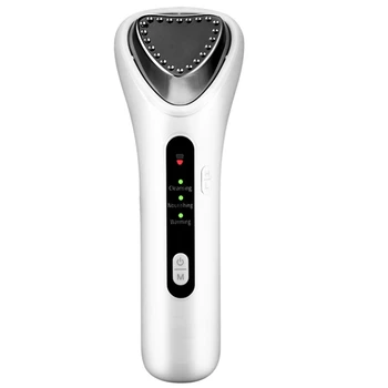 

Ultrasonic Ion Vibration Face Lifting Skin Tightening Facial Deep Cleaning Massager Beauty Device 42 Degree Warm Temperature