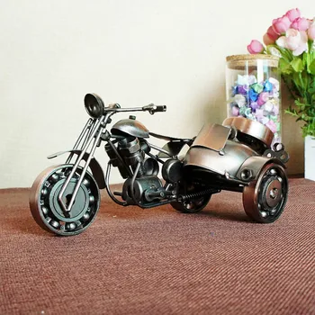 

20*11*9cm Decoration Crafts Figurines Miniatures Boys Gift Handmade Simulation Tricycle With Rotatable Wheels Model