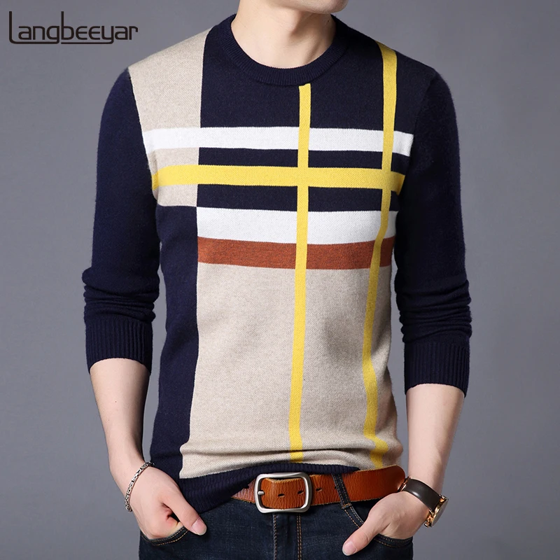 2021 New Fashion Brand Sweater For Mens Pullover O Neck Slim Fit Jumpers Knitred Woolen Winter Korean Style Casual Mens Clothes