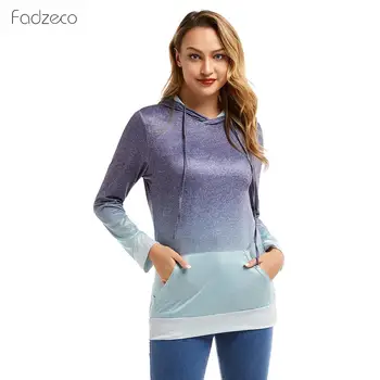 

FADZECO Hoodies Women Sweatshirts Fashion Womens Casual Hoodies Sweatshirt Patchwork Ladies Hooded Pullover Women Clothing