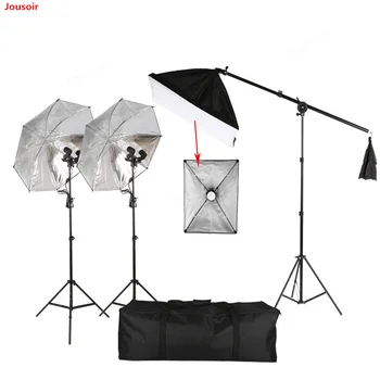 

Photography set Umbrella lamp ceiling lamp set double lamp set 50*70CM single lamp head soft box 135W photography bulb CD50 T03