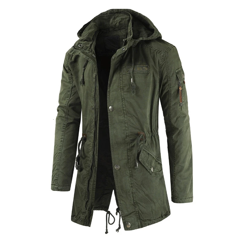 Moomphya Long Style Winter Hooded Jacket Men Streetwear Military Tactical Jacket Men Clothes 2019 W