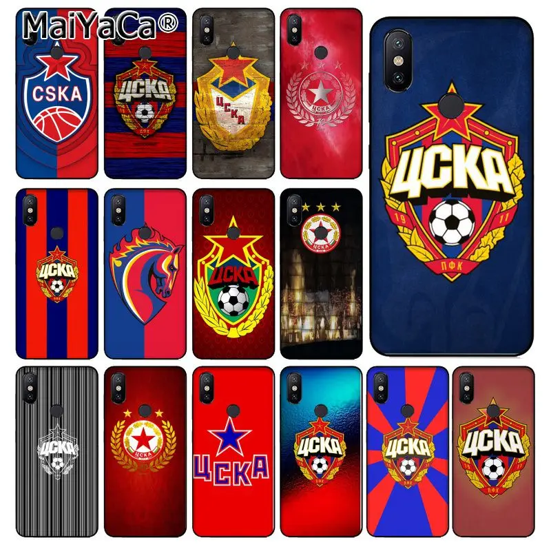 

MaiYaCa PFC CSKA Moscow Football Team TPU Soft Phone Case for xiaomi mi 6 8 se note2 3 mix2 redmi 5 5plus note 4 5 5 Cover