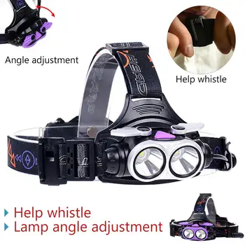 

20000 LM 2 T6 LED Headlight Flashlight Torch USB Rechargeable Headlamp 2 LED Headlamp Headlamp Flashlight T6 Headlight