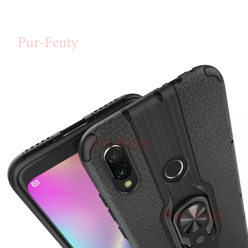 Чехол на Xiaomi Redmi Note 7 M1901F7C Броня Мягкий противоударный силиконовый бампер магнитное кольцо Броня чехол для Redmi Note 7 Pro