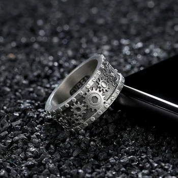 

EVBEA New Design Rotatable Gear Components and Clock Pointer Steampunk Ring for Men Women's Jewelry Accessories