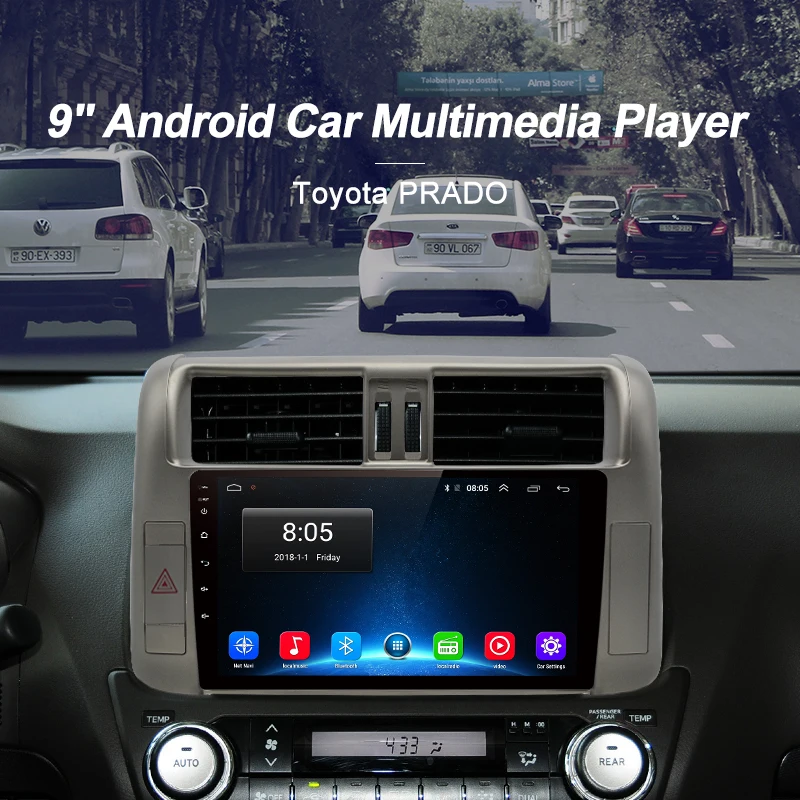 Junsun V1 2G+ 3 2G Android 8,1 4G Автомобильный Радио мультимедийный плеер для Toyota Land Cruiser Prado J150 2009-2013 навигация gps 2 din
