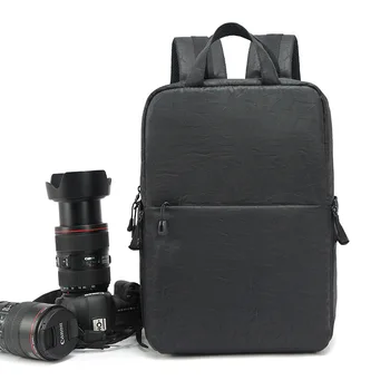 

Waterproof Nylon Photo Camera Bag Padded Student Shoulders Backpack SLR Bag Case Black with Rain Cover