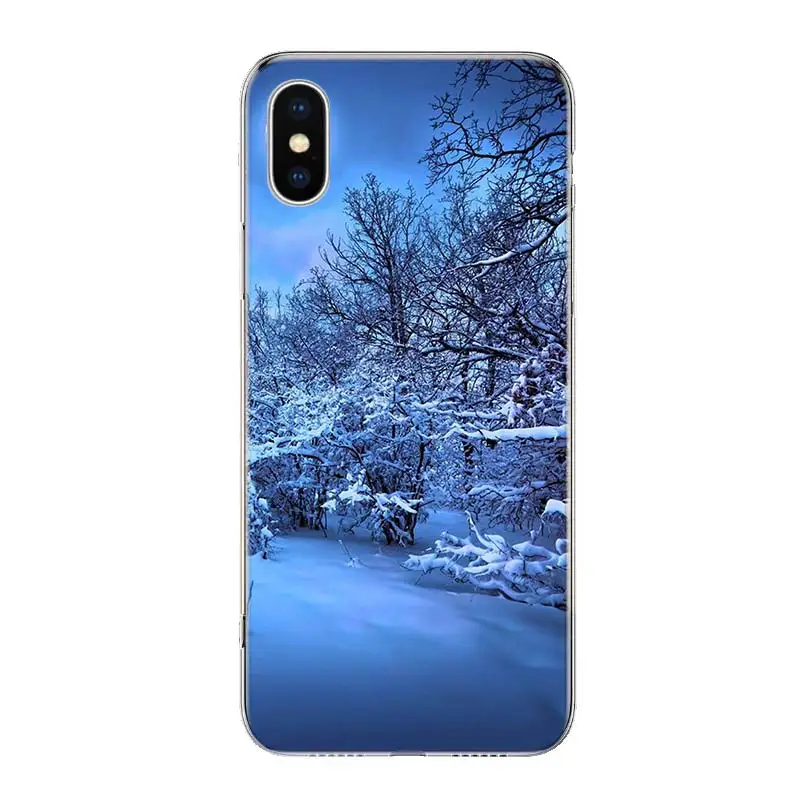 Пейзаж зимний светильник Снежный чехол для телефона для iPhone 11 Pro 7 6X8 6S Plus XS MAX+ XR 5S SE 10 Ten Art TPU Coque Capa Shell