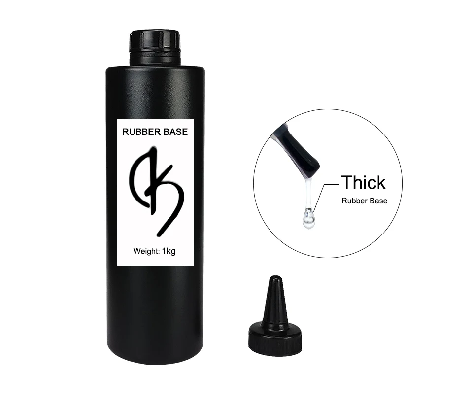 Fora a Base de Borracha Grossa e o Verniz Grande do Verniz da Base do Unha do Gel do Revestimento Superior da Não-limpeza para a Arte dos Pregos Embeba Semi-permanente 1kg uv 2 Gel para unhas