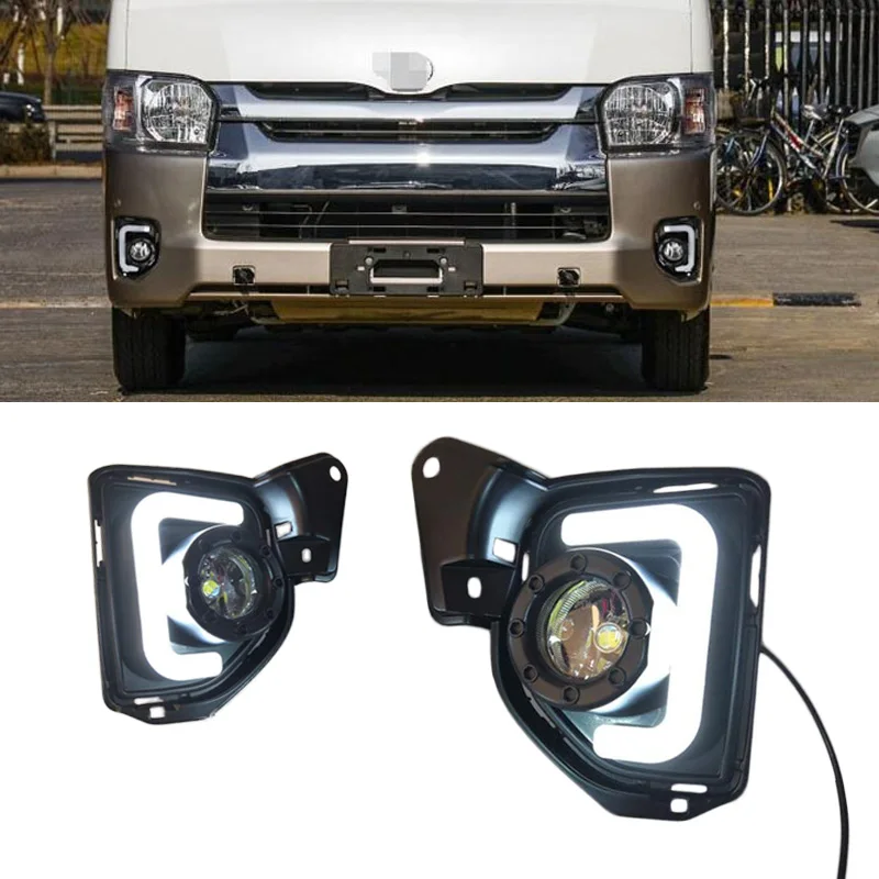 2 шт. светодиодный DRL Дневной светильник для Toyota Hiace 2014 2015 2016 2017 2018 12V ABS