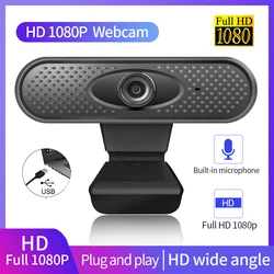 Hd 1080p webcam x3 câmera usb microfone embutido computador webcast android tv skype os windows webcamera laptops
