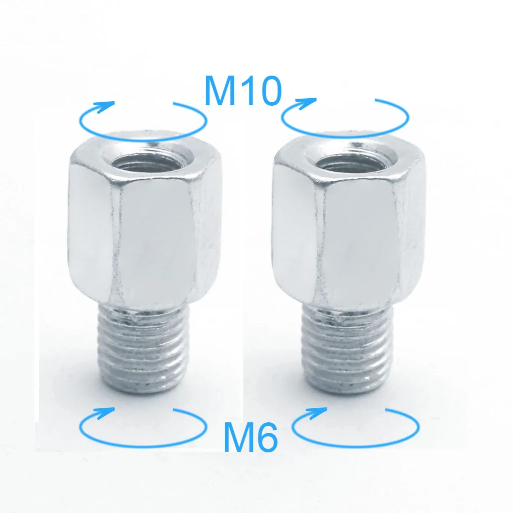 Motorcycle Mirror 1 Pair (2 Pcs) Scooter Motorcycle Rear Mirror Adapters M10 10mm M8 8mm to 6mm M6 Male Female Right hand thread Changing Screw