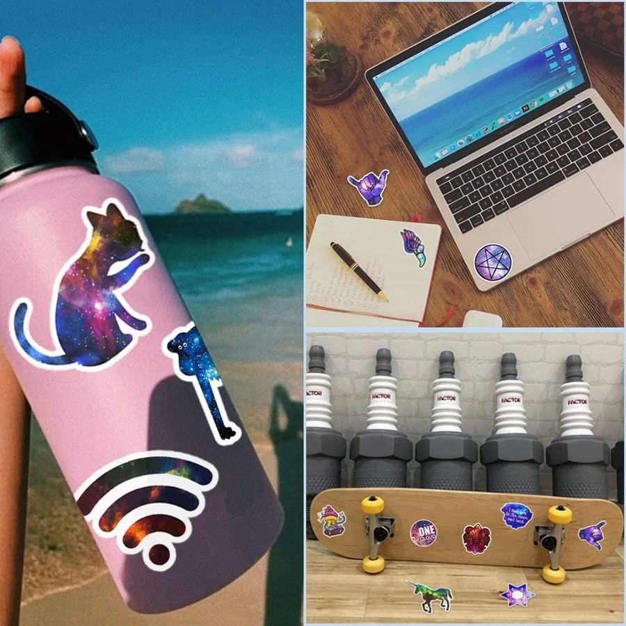 50 PCS Mixed Galaxy Stickers Stars Dream Anime Cartoon Stickers for Laptop Computer Skateboard Luggage Phone Moto Car Decals