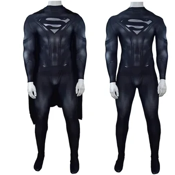 

Dark Superman Costume Cosplay Black Superman Suit Superhero Cosplay Costume Halloween Zentai Bodysuit for Adult Kids Superman