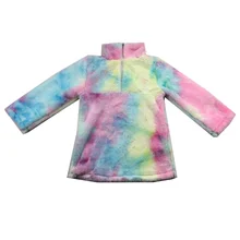 Модная одежда для девочек галстук-бабочка-куртка с неравномерным прокрасом детей шерпы зимняя верхняя одежда Теплый Дизайн