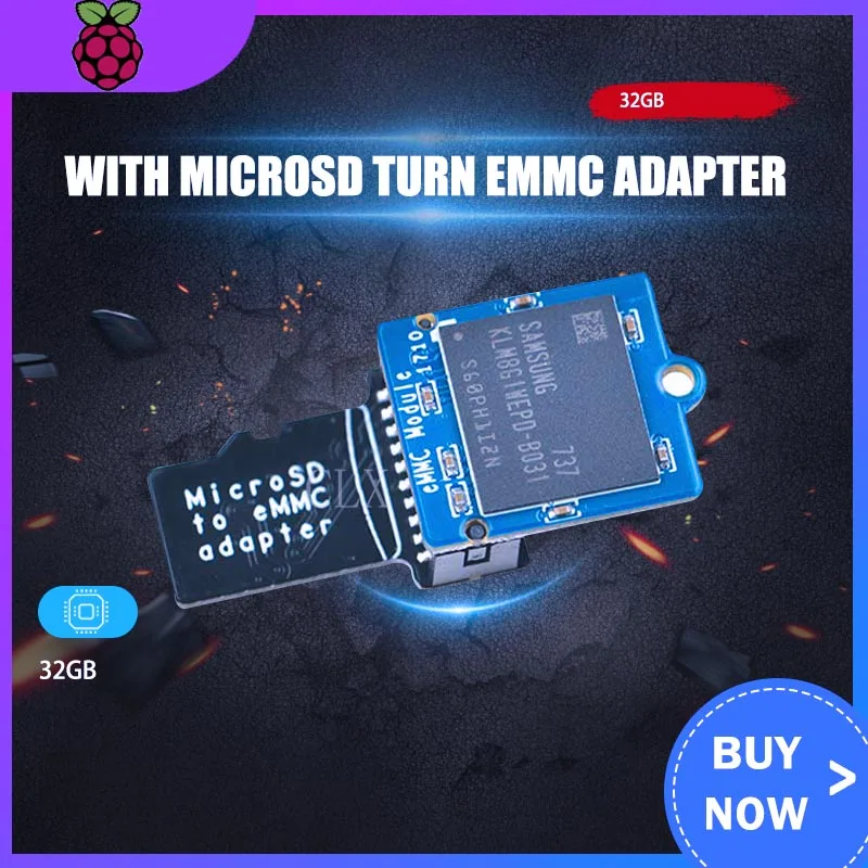 Адаптер EMMC модуль 32 Гб с поворотным адаптером MicroSD Бесплатная доставка ARM eMMC для