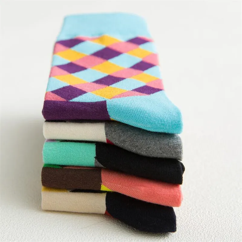 Настоятельно рекомендуем! Носки мужские хлопковые осенние-зимние цветные полосатые черные носки для мужчин и мужчин удобные хлопковые носки